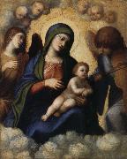 CASTIGLIONE, Giovanni Benedetto Embrace the glory of the Son and Our Lady of Angels oil on canvas